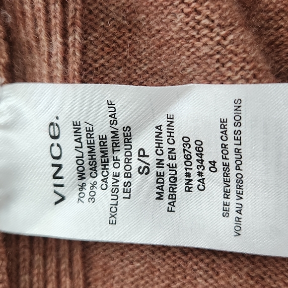 VINCE WOMENS SWEATER/ TUNIC/ DRESS 70% WOOL 30% CASHMERE SIZE SP DARK PINK COLOR - Picture 8 of 14